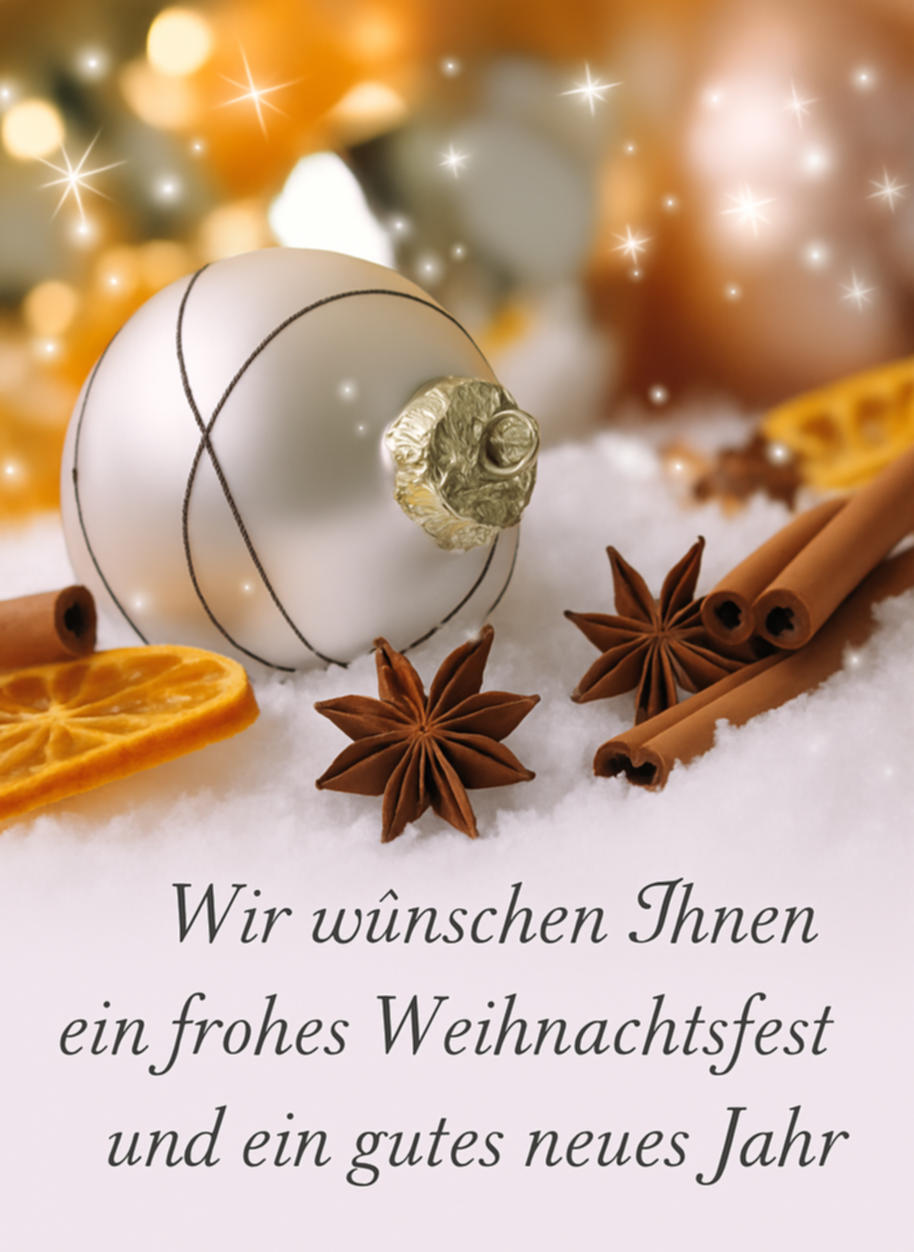 Frohe Weihnachten und ein gutes neues Jahr